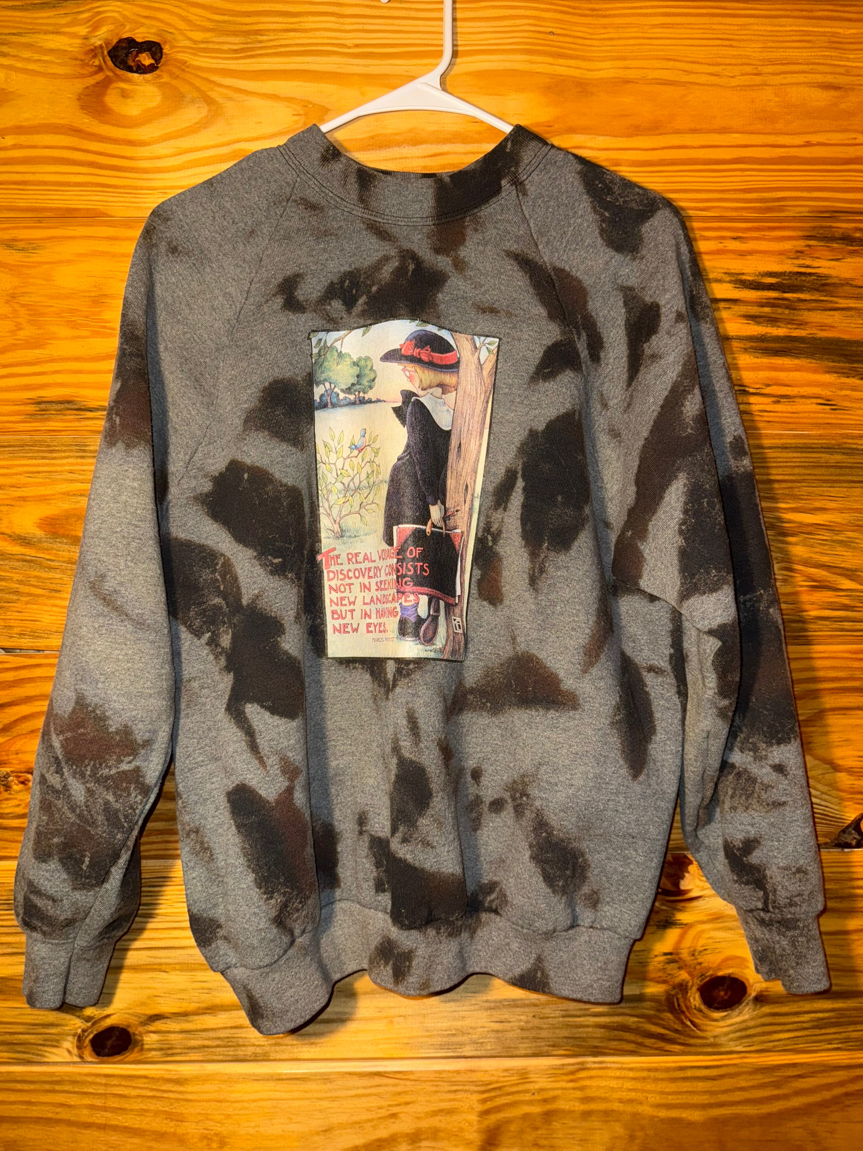Vtg Bleach Dyed Fruit of the Loom Marcel Frost Sweatshirt M