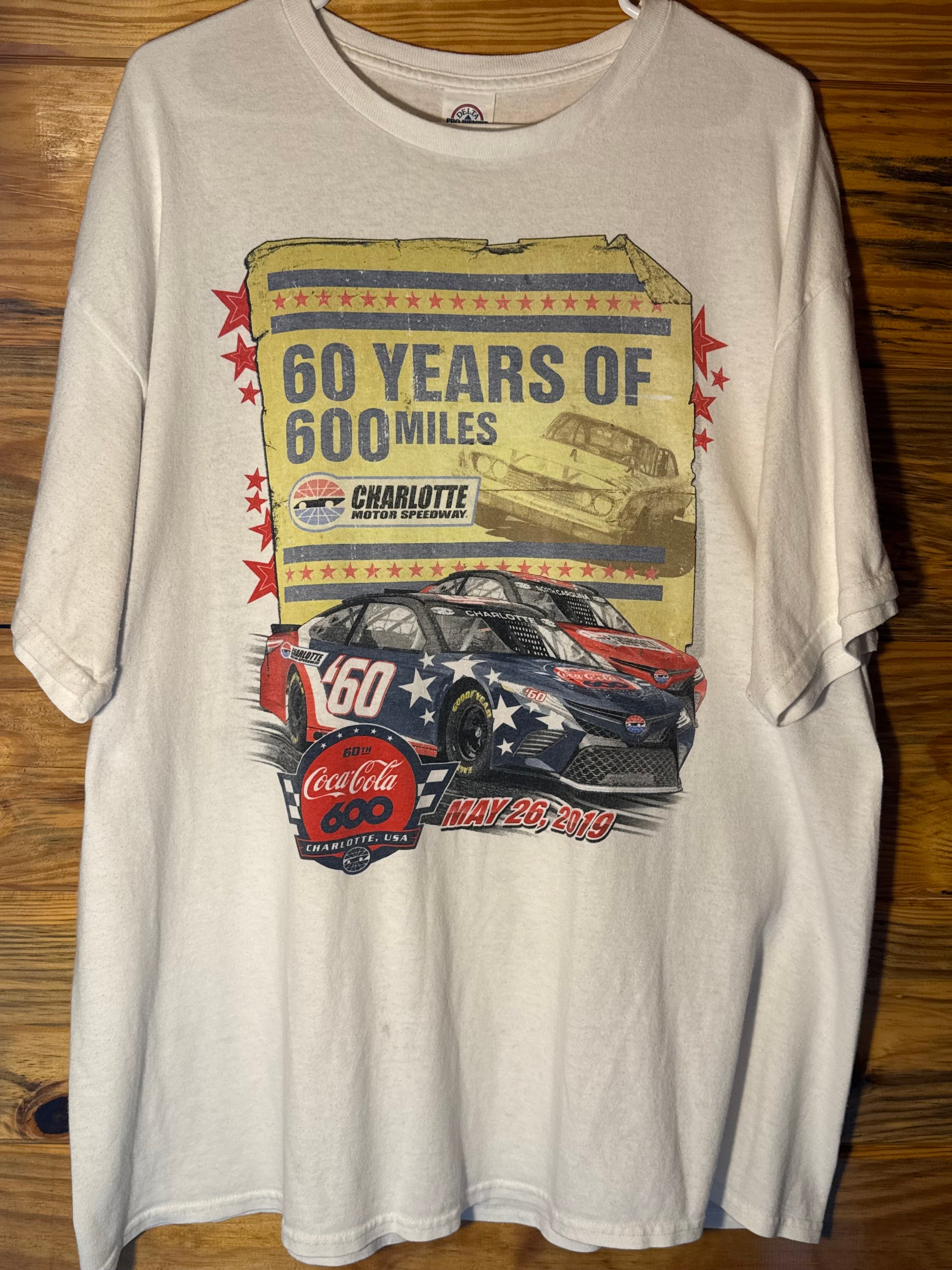 2019 NASCAR Charlotte Motor Speedway Coca Cola 600 60th Anniversary T-Shirt XL