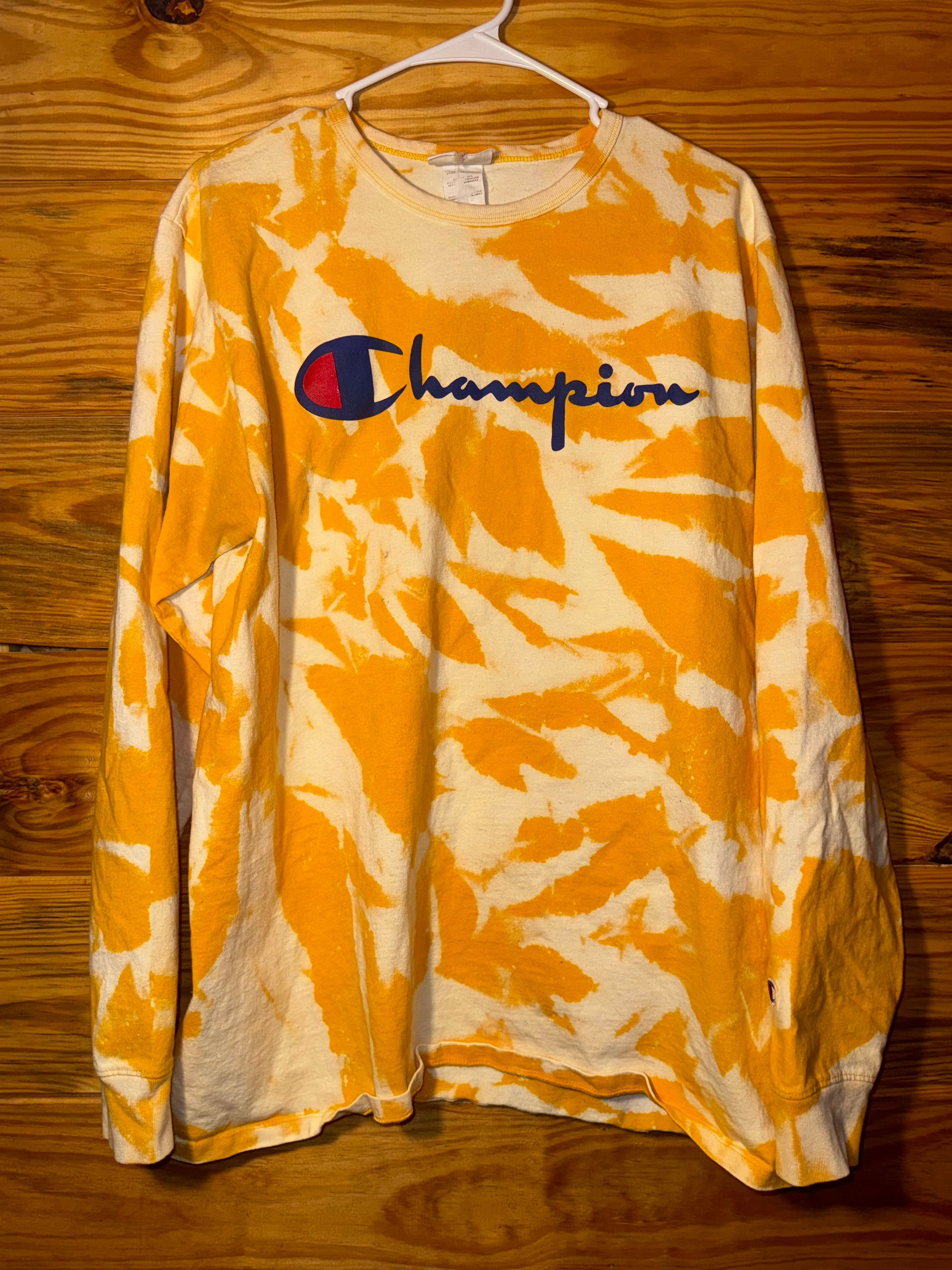 Vtg Bleach Dyed Champion Longsleeve Shirt XL