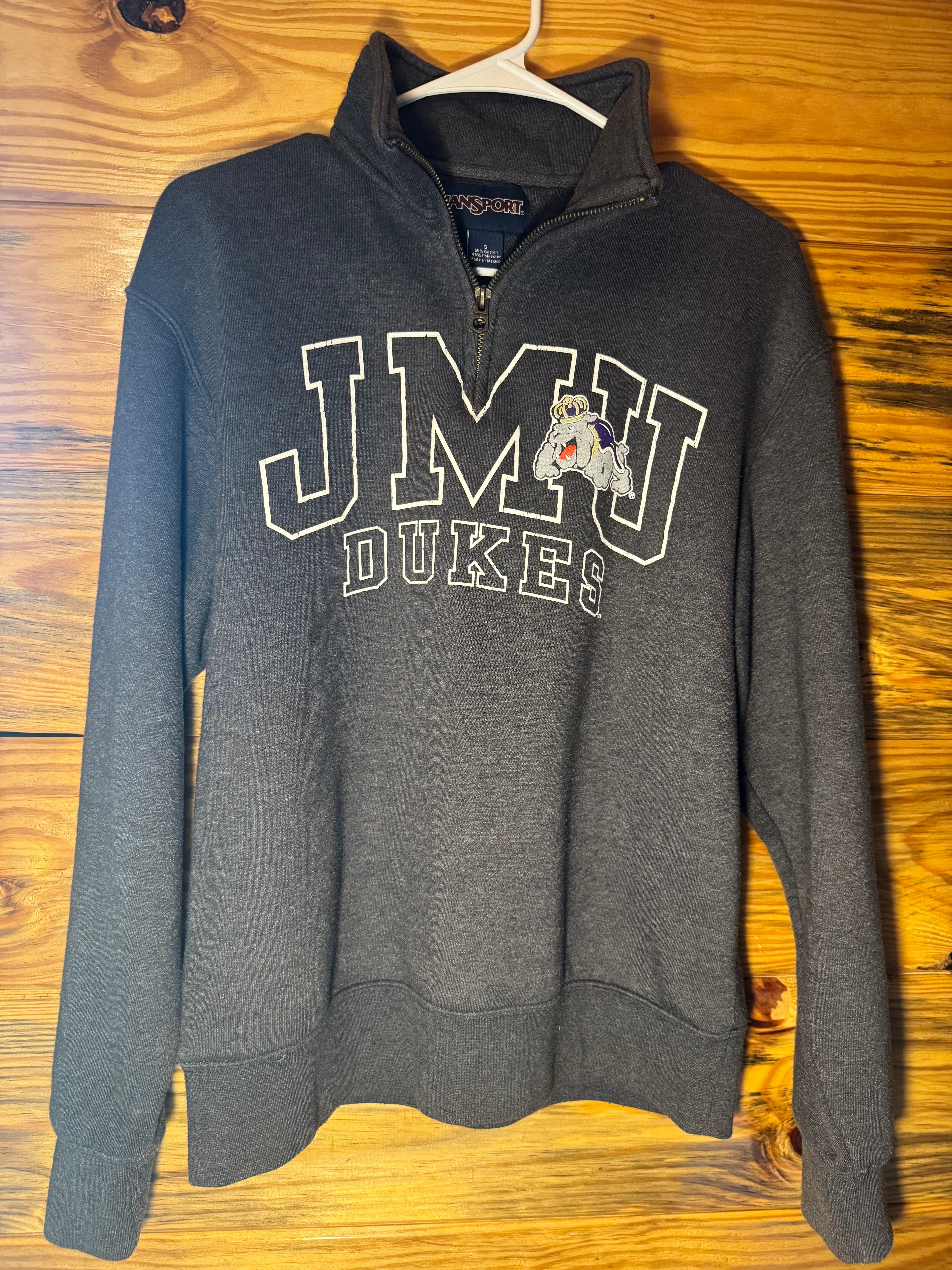 Vtg Jansport James Madison University ‘JMU Dukes’ 1/4 Zip Pullover S