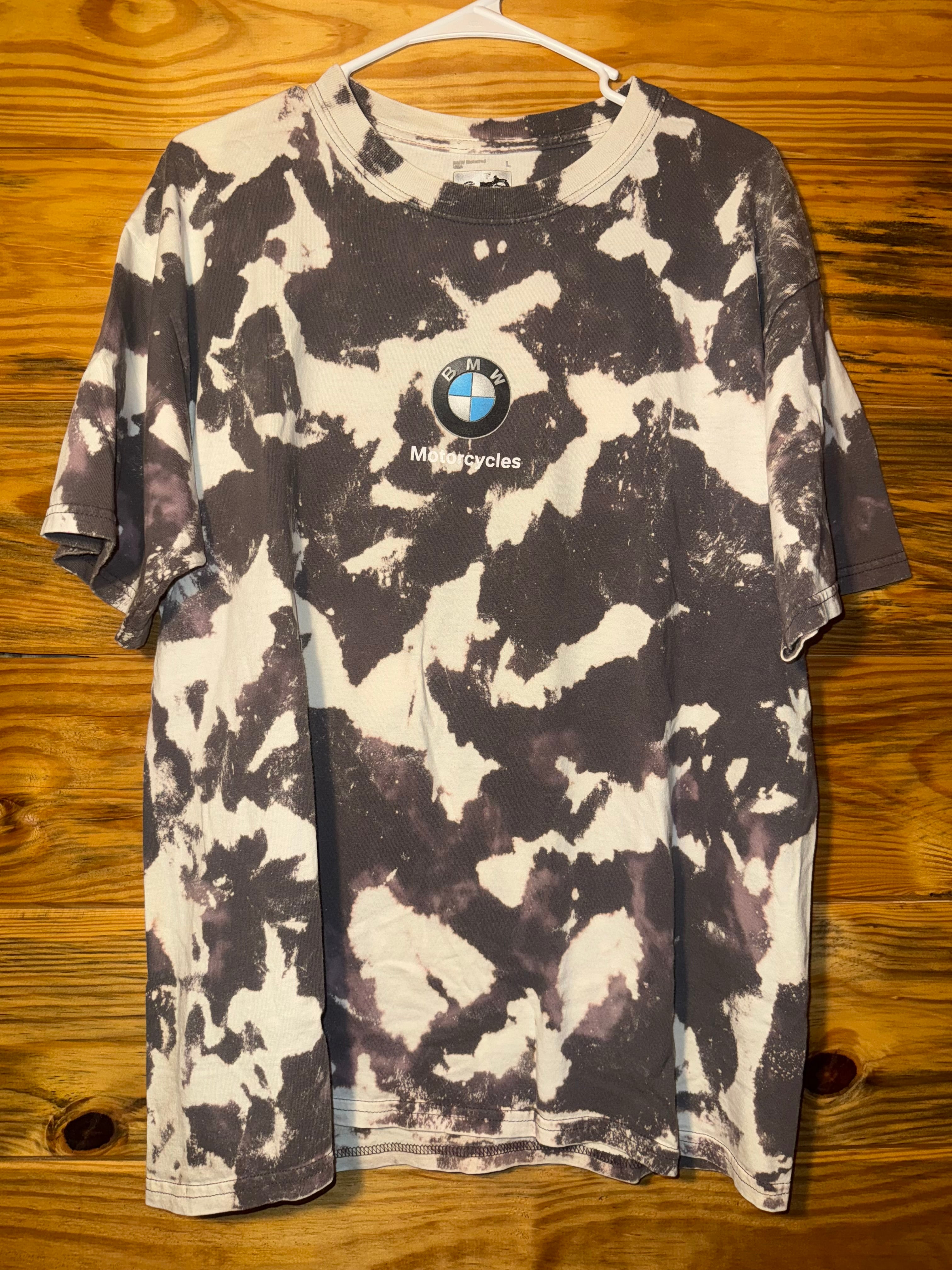 Vtg 2006 Bleach Dyed BMW Motorcycles ‘Heart Doesn’t Beat It Revs’ T-Shirt L