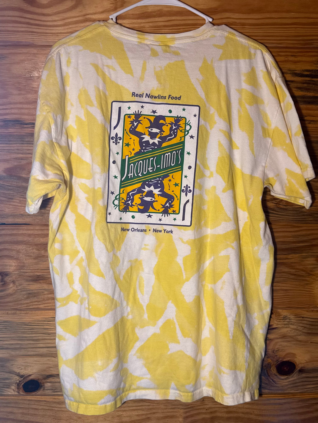 Vtg Bleach Dyed Jacques-Imo’s Real Nawlins Food T-Shirt L